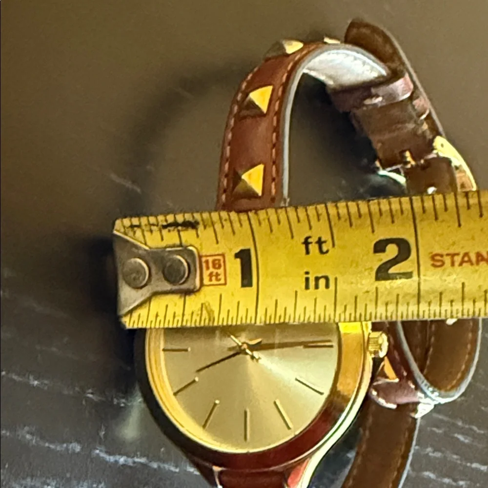 Michael Kors Gold-Tone Runway MK-2309 Watch Studded Wraparound Strap